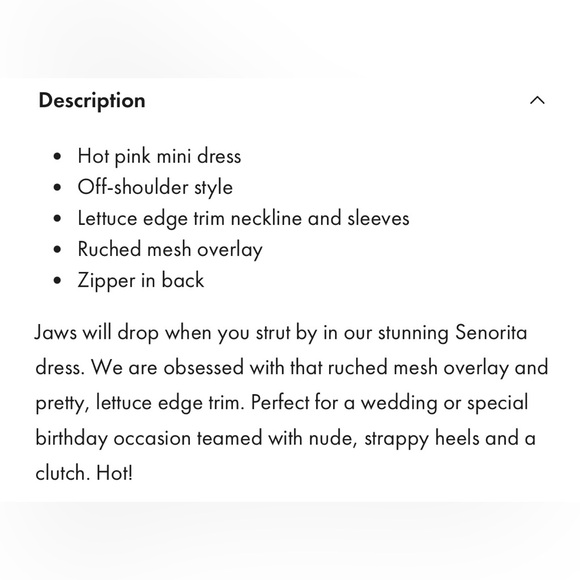 SELFIE LESLIE NWT SEÑORITA OFF SHOULDER LETTUCE EDGE DETAIL RUCHED MINI DRESS - Picture 8 of 9